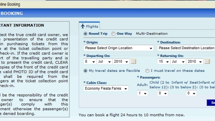 Philippine Airlines Online Booking